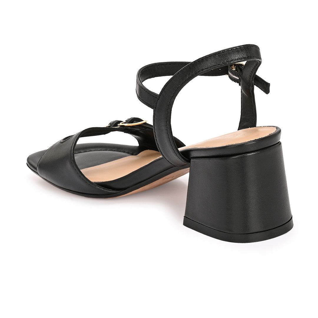 Roselle Leather Strappy Block Heels