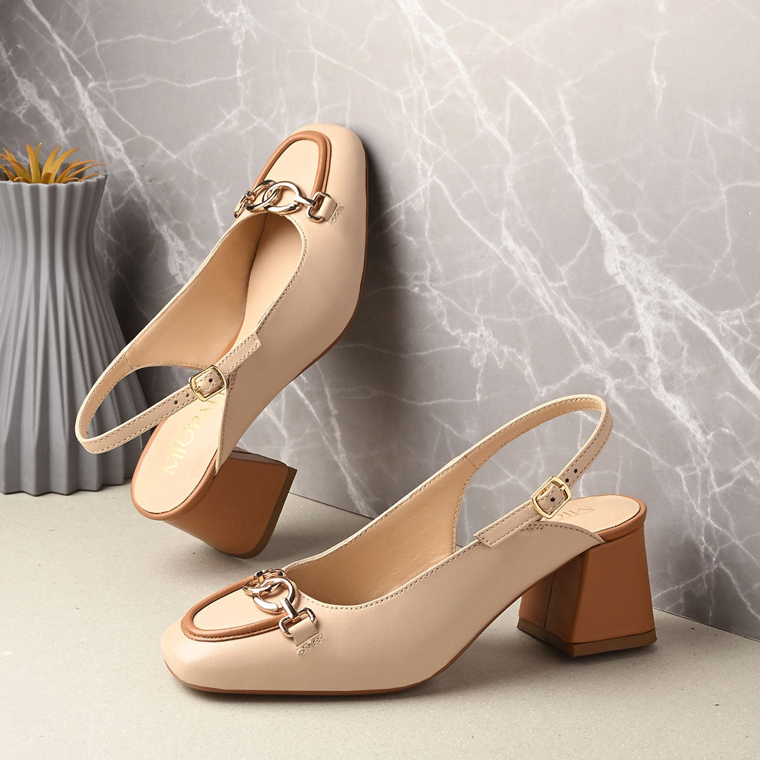 Elle Leather Block Heels