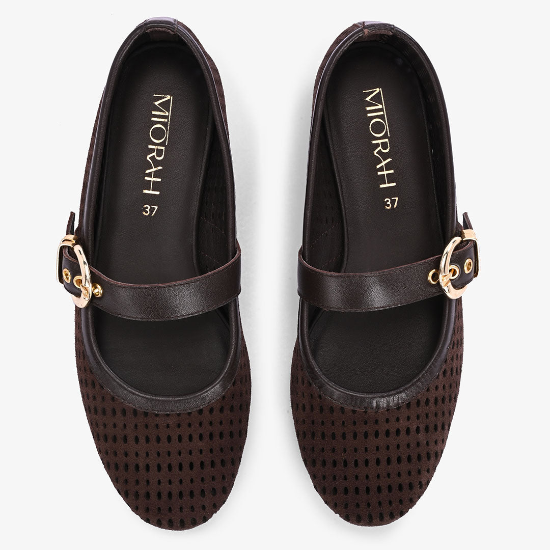 Juno Leather Strapy Ballerina