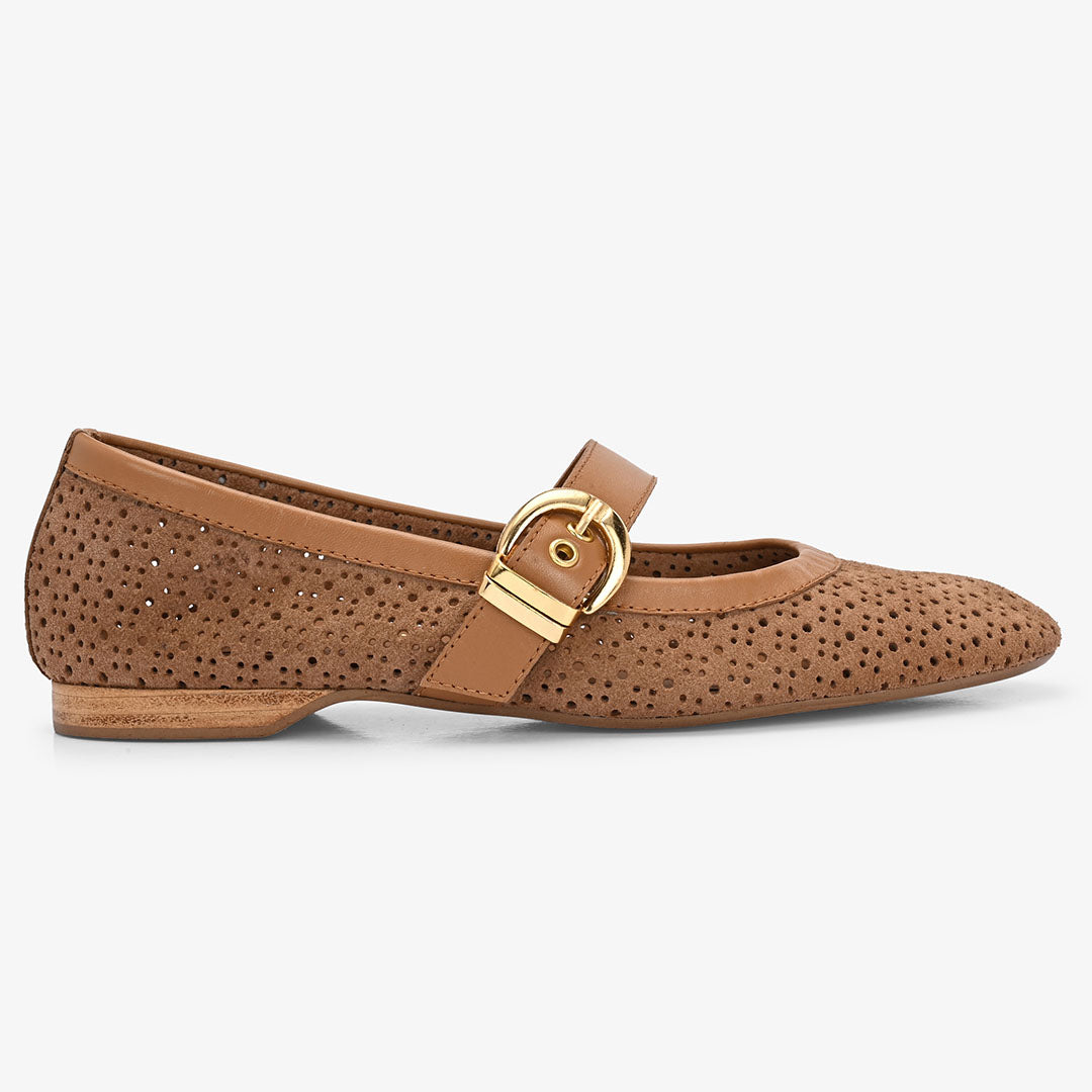 Juno Leather Strapy Ballerina