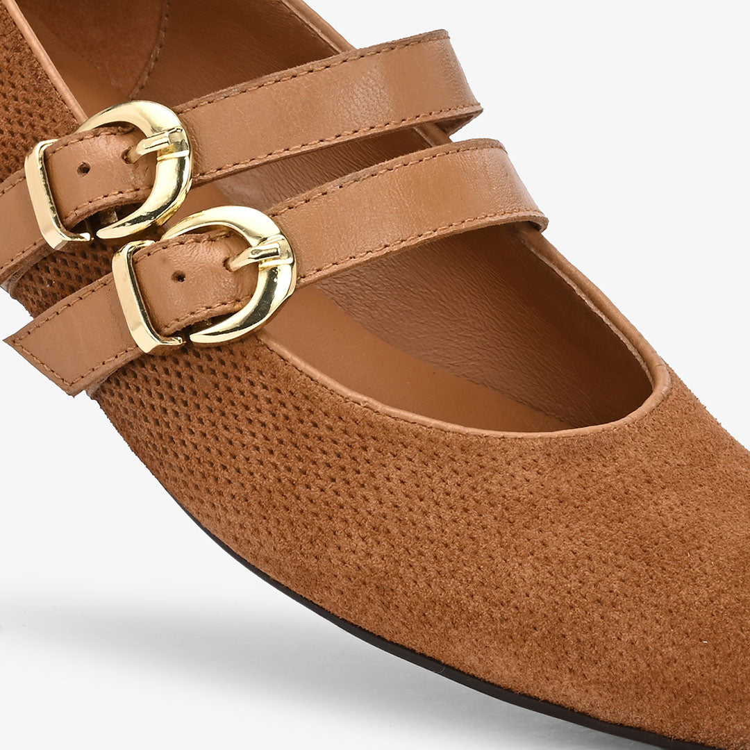 Callie Leather Strapy Ballerina