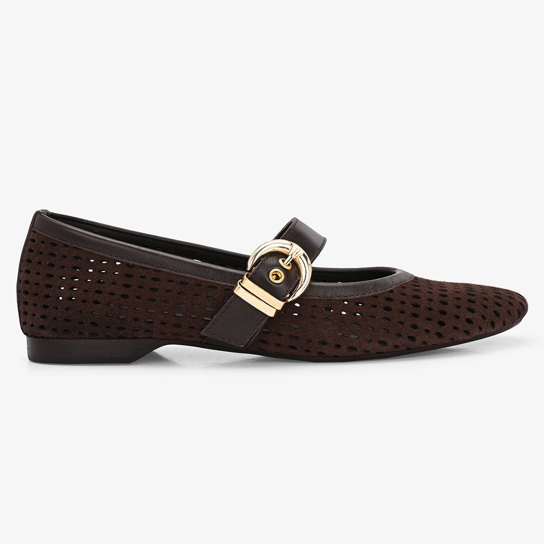 Juno Leather Strapy Ballerina