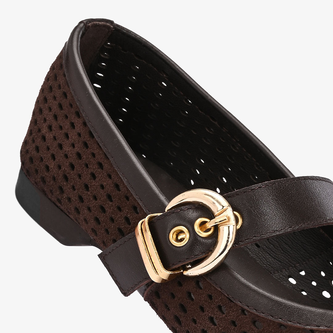Juno Leather Strapy Ballerina