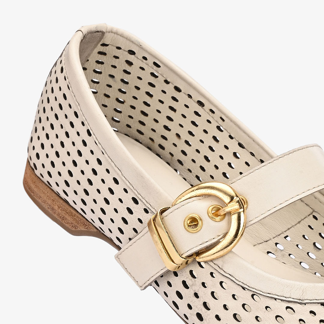 Juno Leather Strapy Ballerina