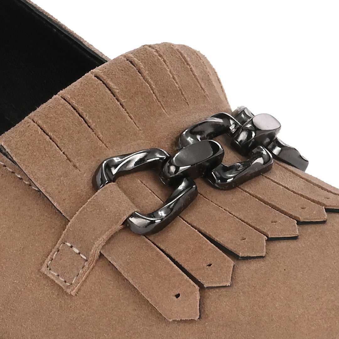 Luxe Suede Leather Block Heels