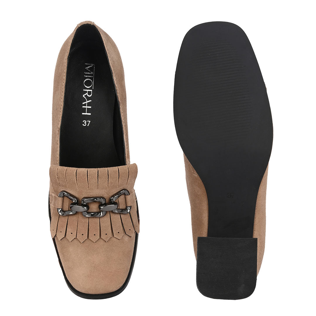 Luxe Suede Leather Block Heels