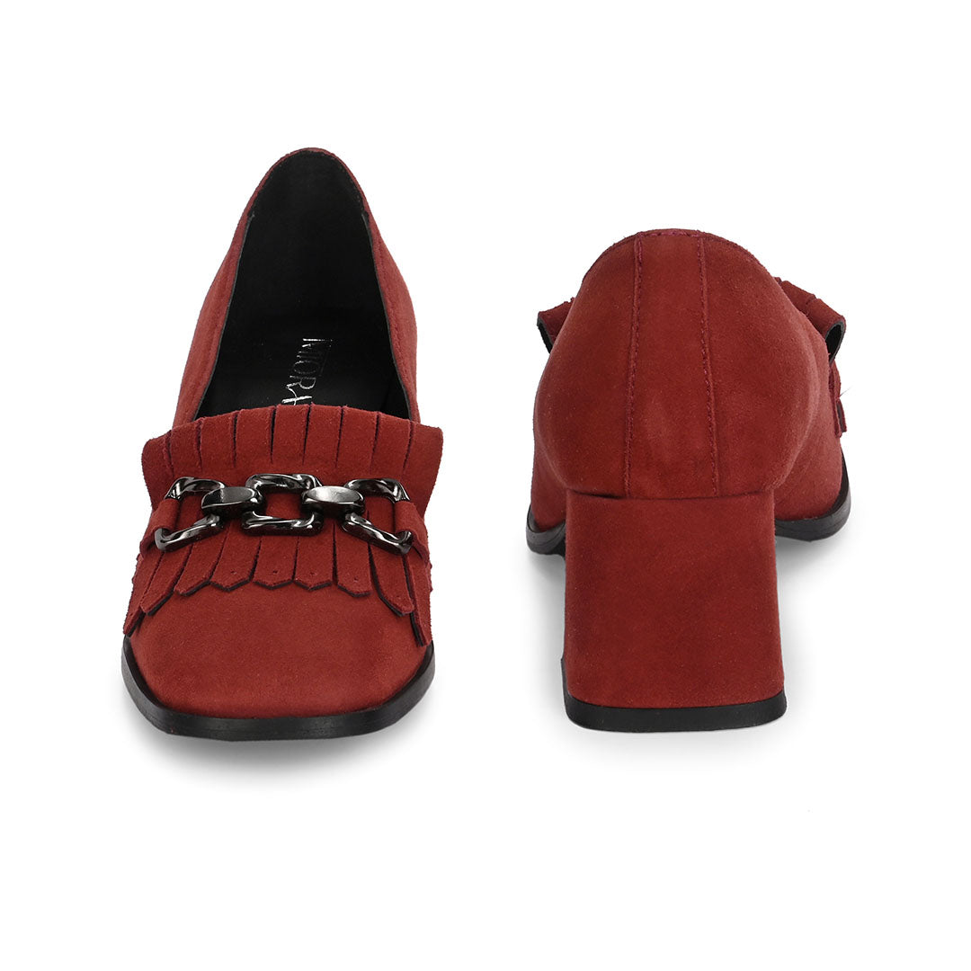 Luxe Suede Leather Block Heels