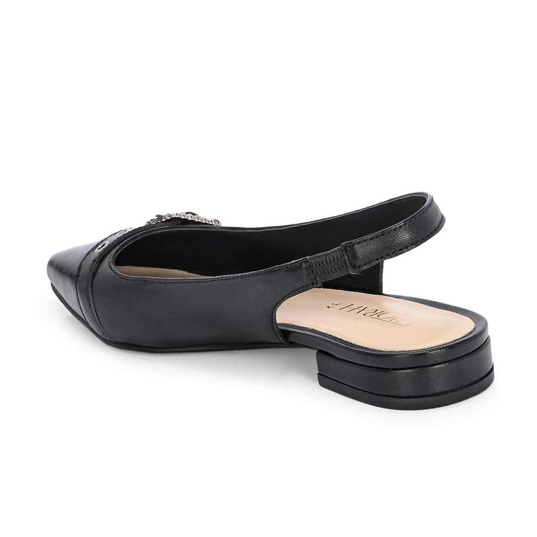 Dazzle Leather Stud Buckle Heels