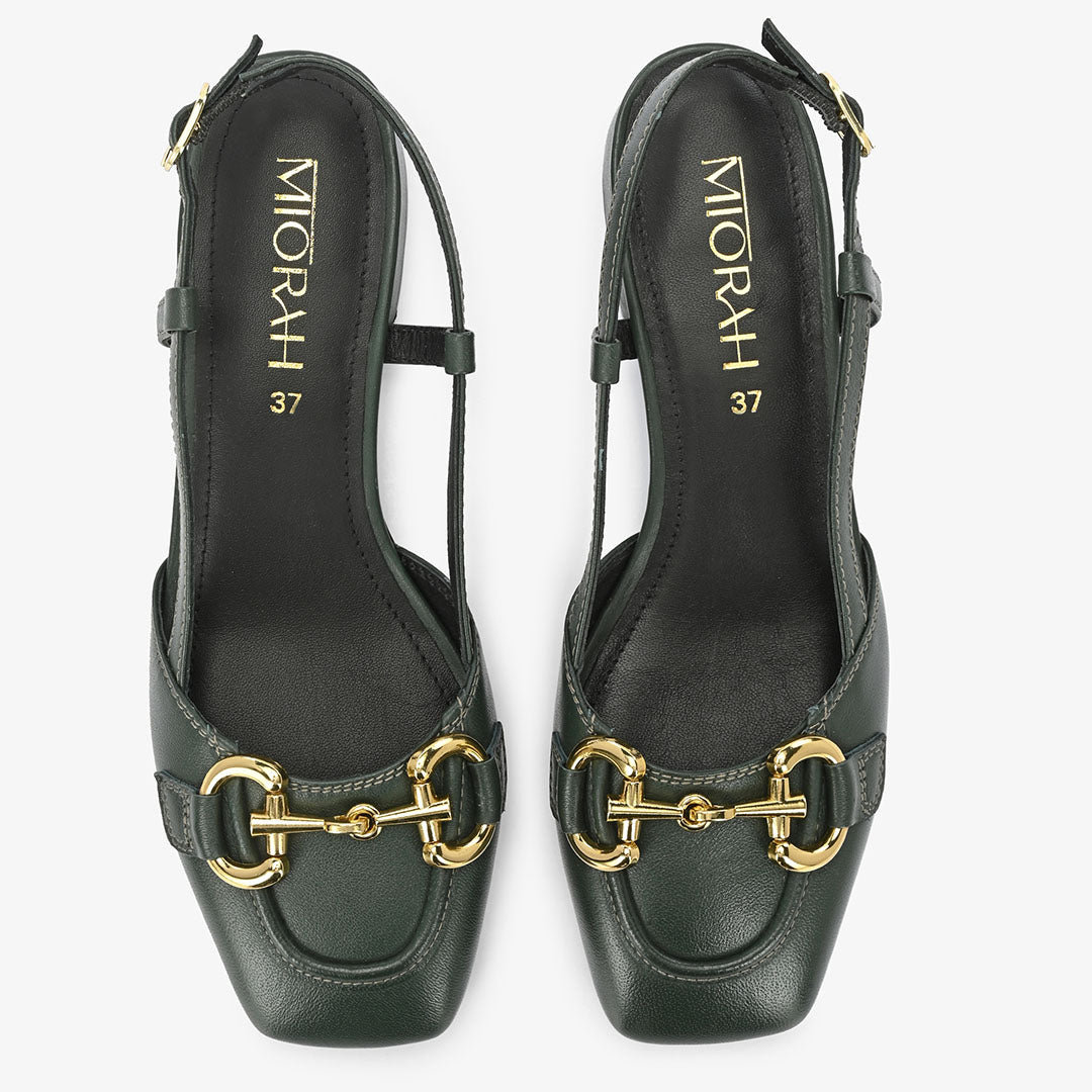 Majestic Leather Block Heels