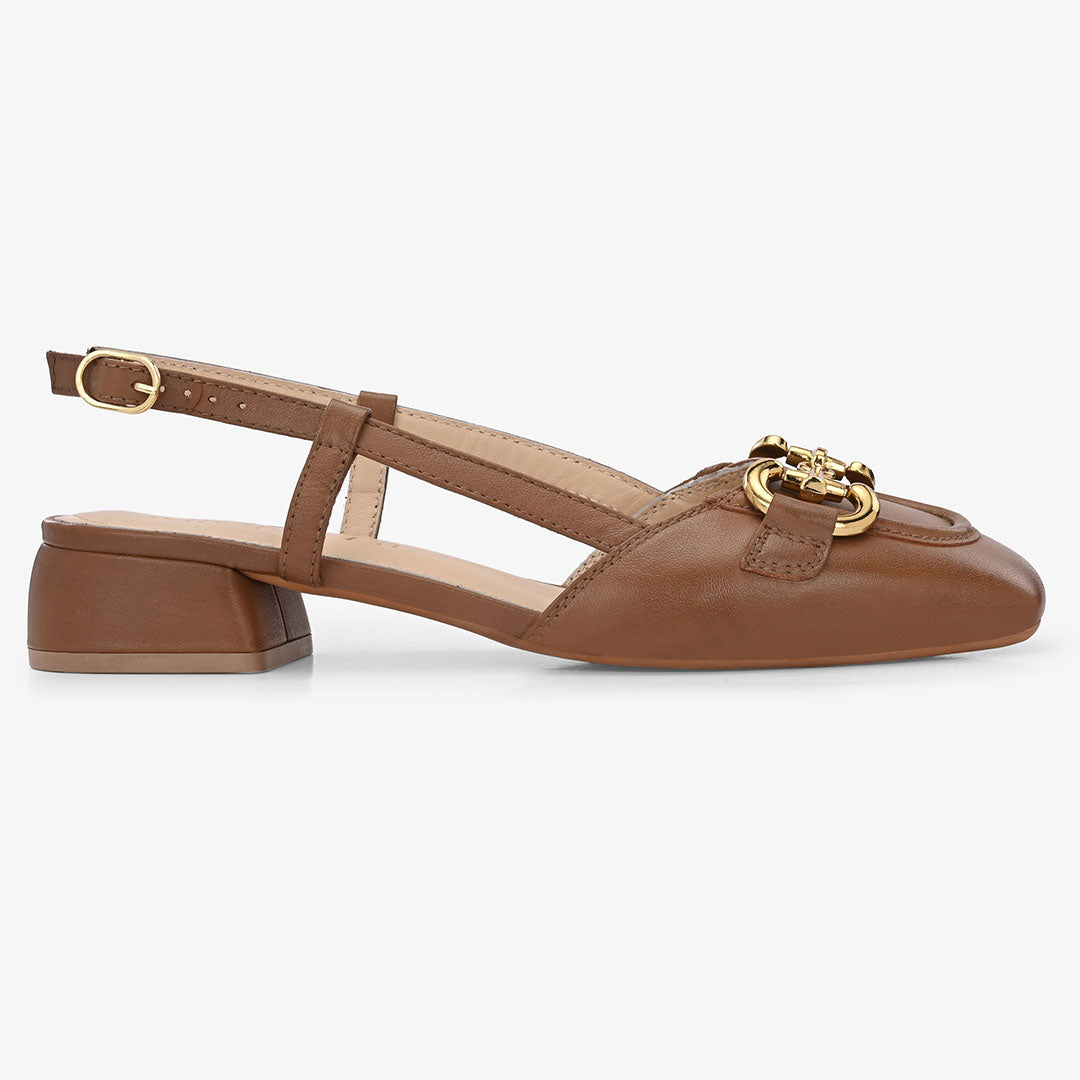 Majestic Leather Block Heels