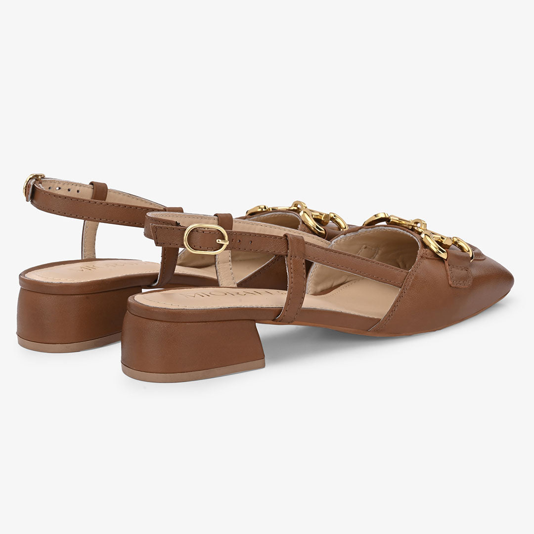 Majestic Leather Block Heels