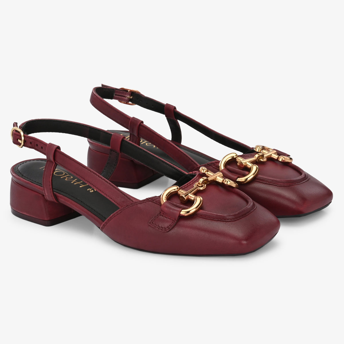 Majestic Leather Block Heels