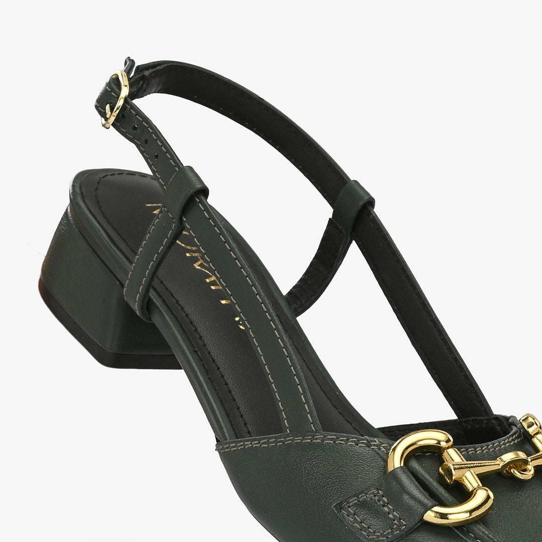 Majestic Leather Block Heels