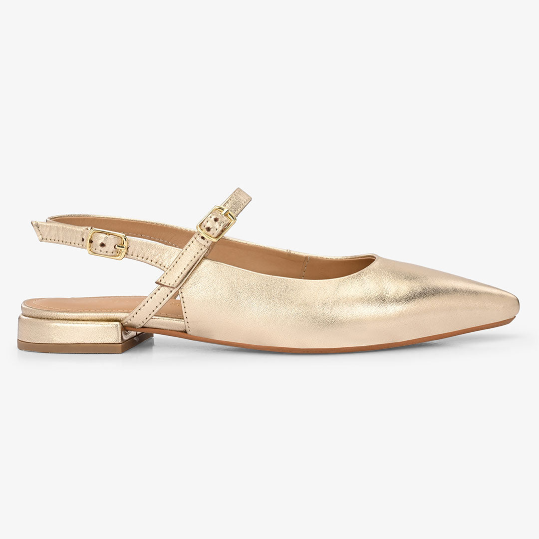 Avira Women Embellished Leather Sling Back Flat heel