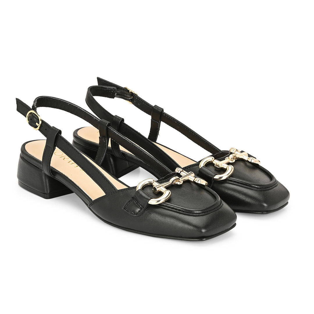 Majestic Leather Block Heels
