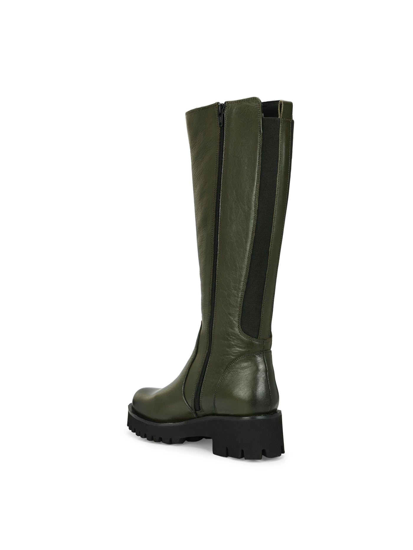 Stella Olive Leather Knee High Boots