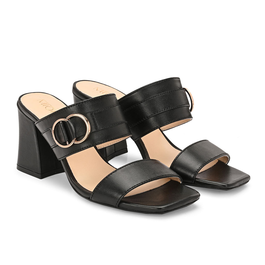Velora Leather Block Heels
