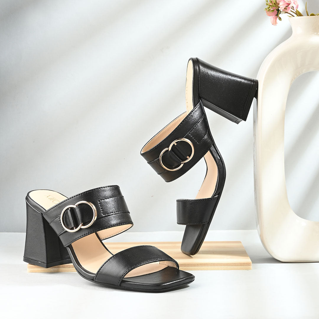 Velora Leather Block Heels