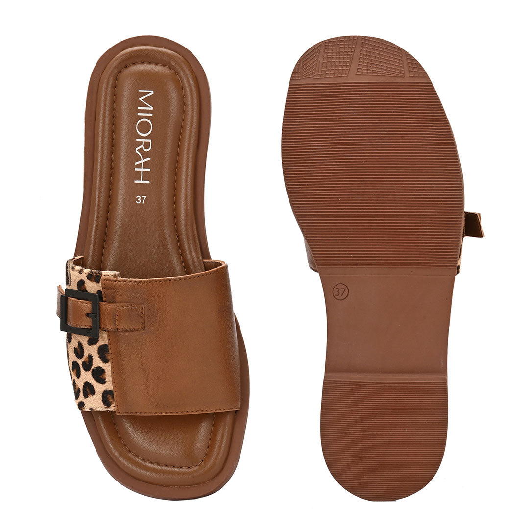 Mia Leather Buckle Flats