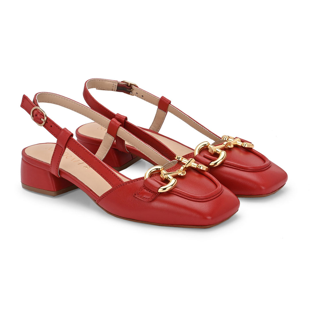 Majestic Leather Block Heels