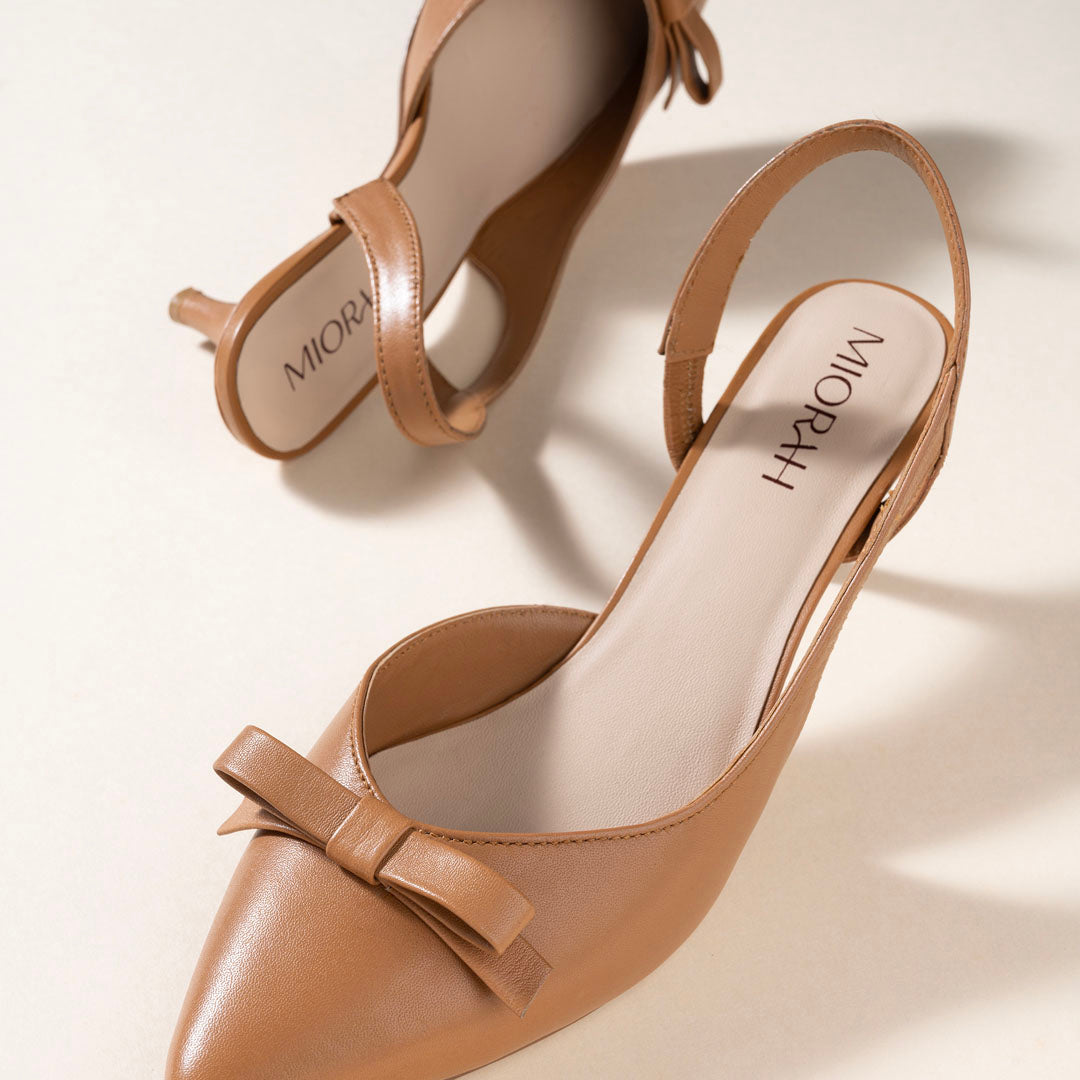 Grace Leather Bow Pumps