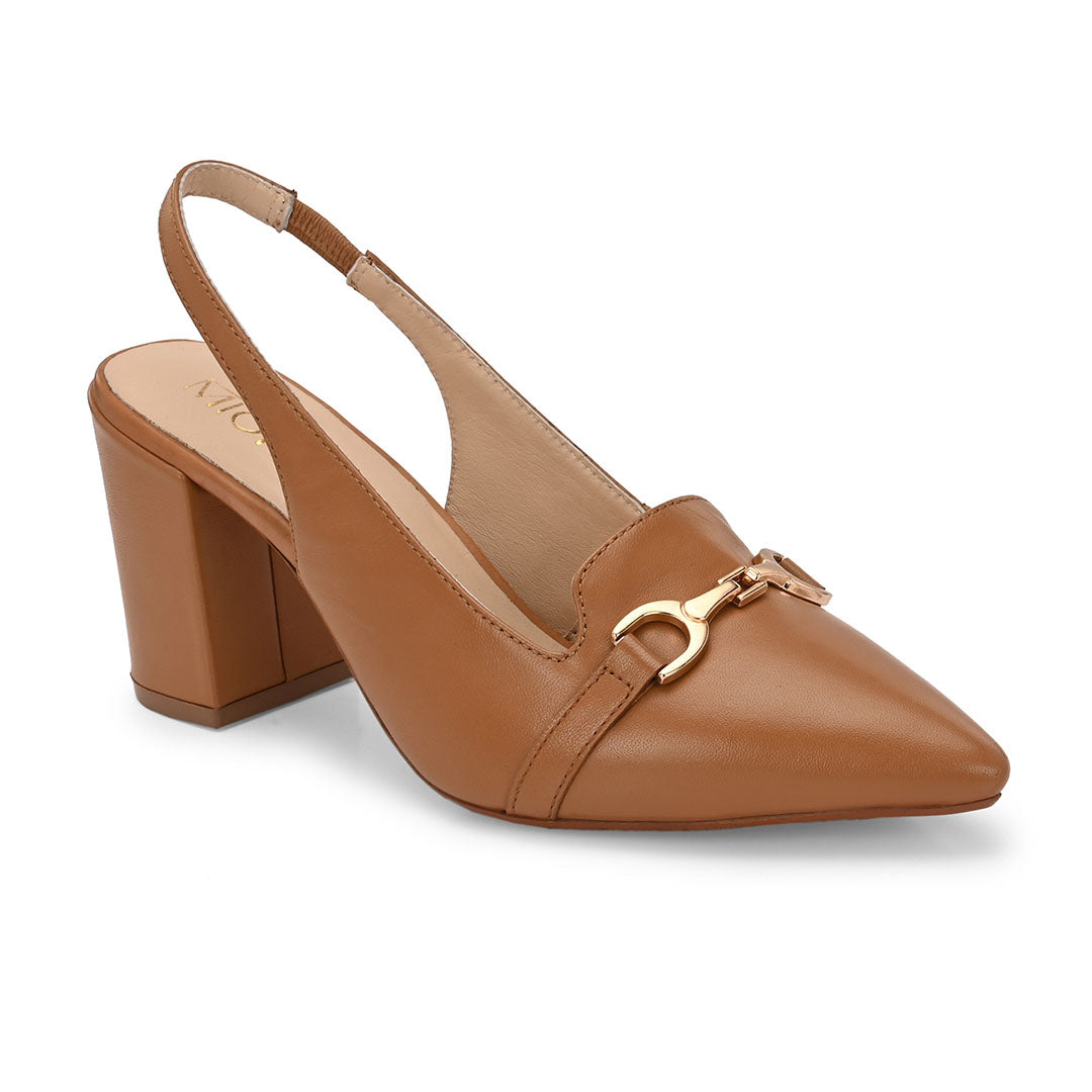 Elena Leather Block Heels