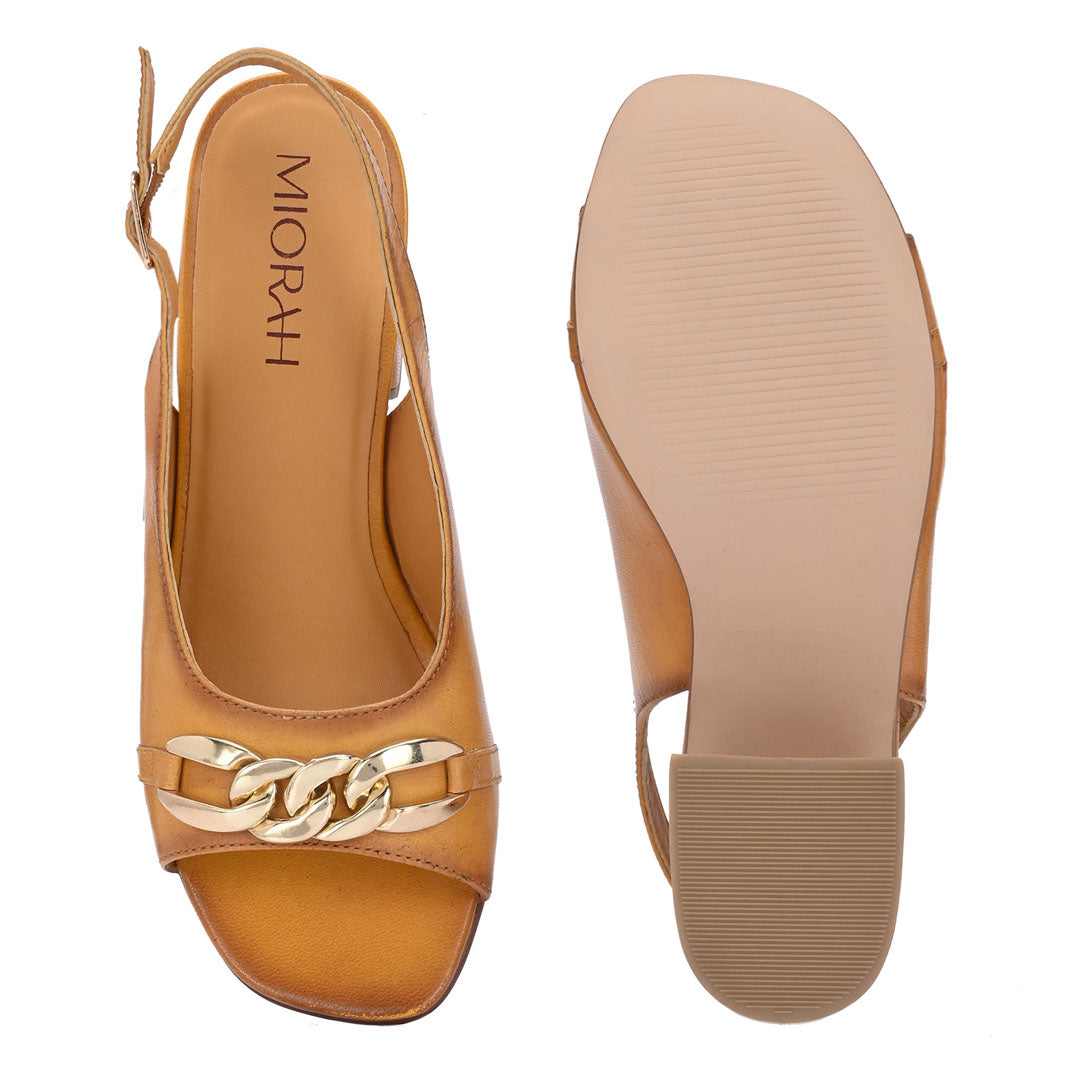Moonlit Leather Party Block Heels