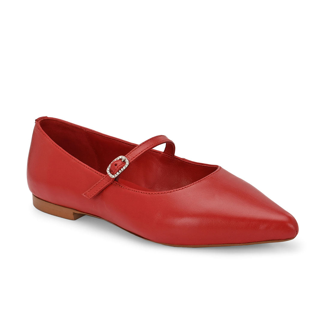 Poppy Leather Pointed Ballerinas