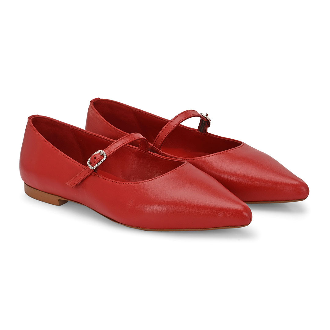 Poppy Leather Pointed Ballerinas