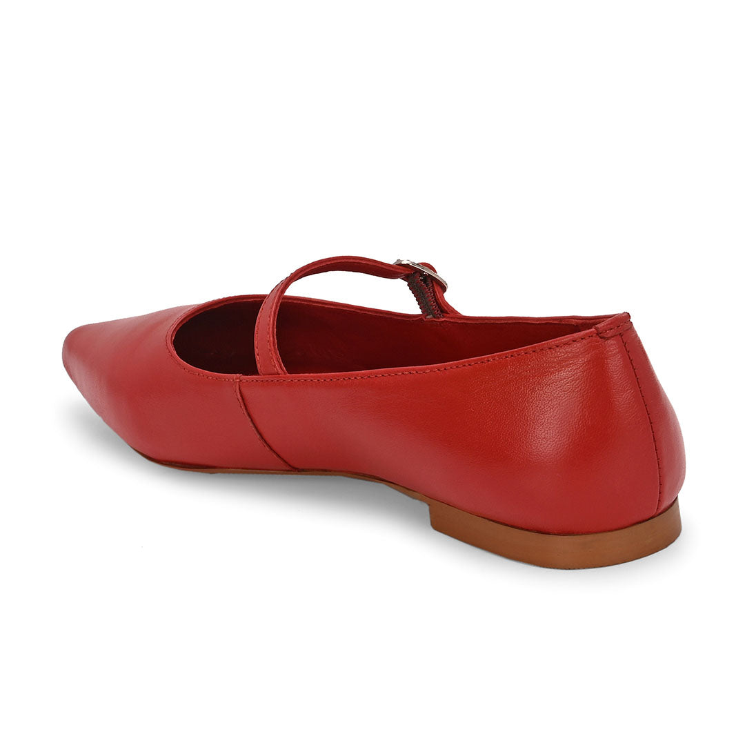 Poppy Leather Pointed Ballerinas