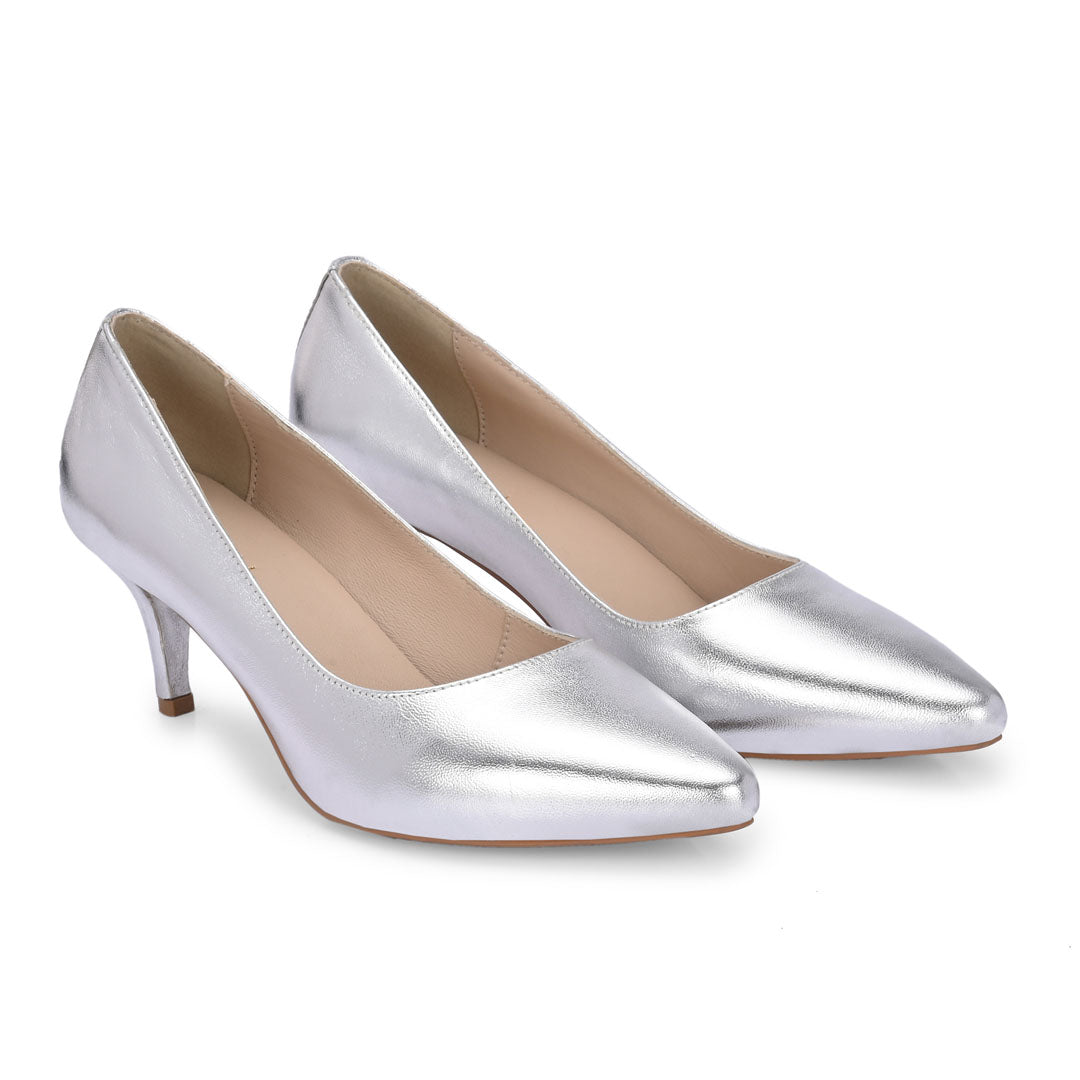 Posh Metllic Leather Pumps
