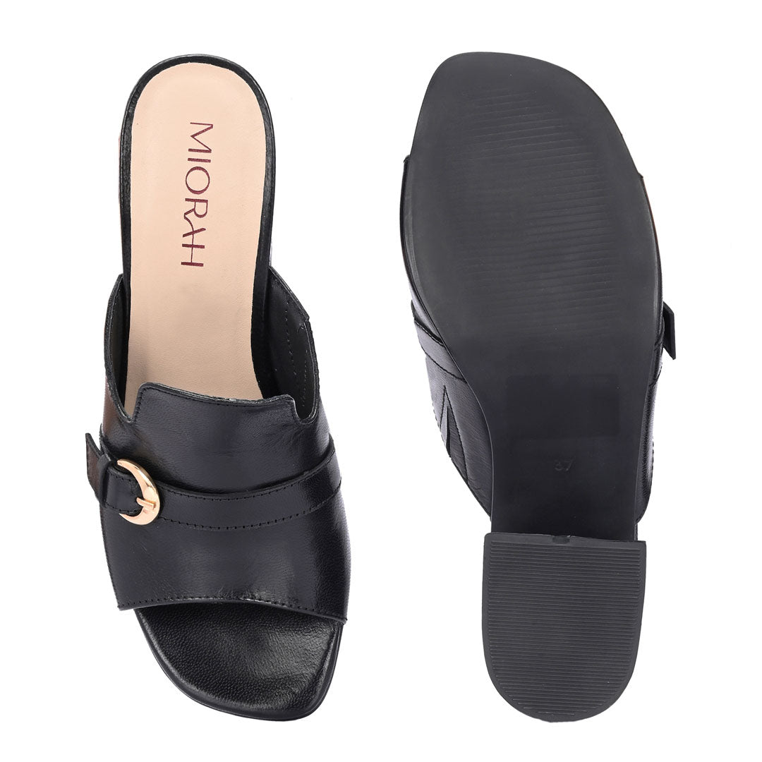 Splendor Leather Casual Block Heels