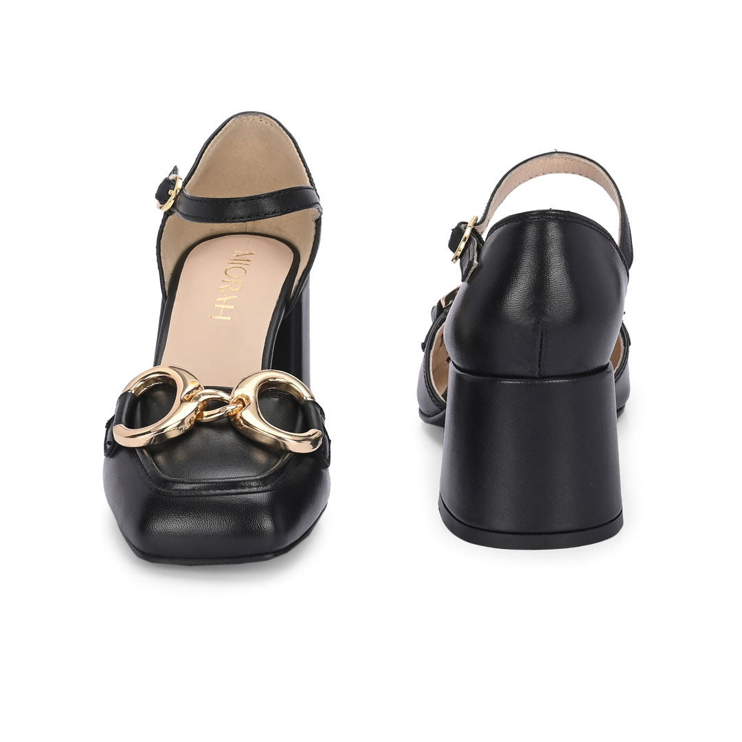 Empress Leather Praty Block Heels