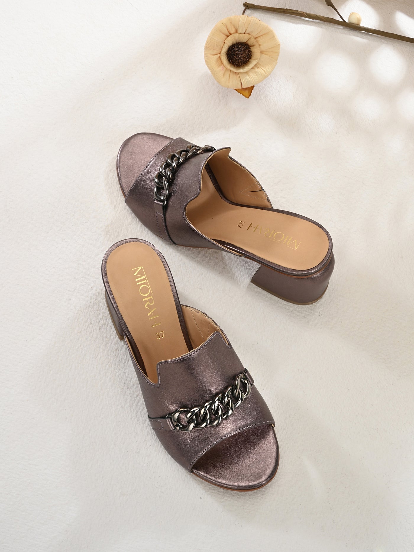 Elevate Metallic Leather Block Heels