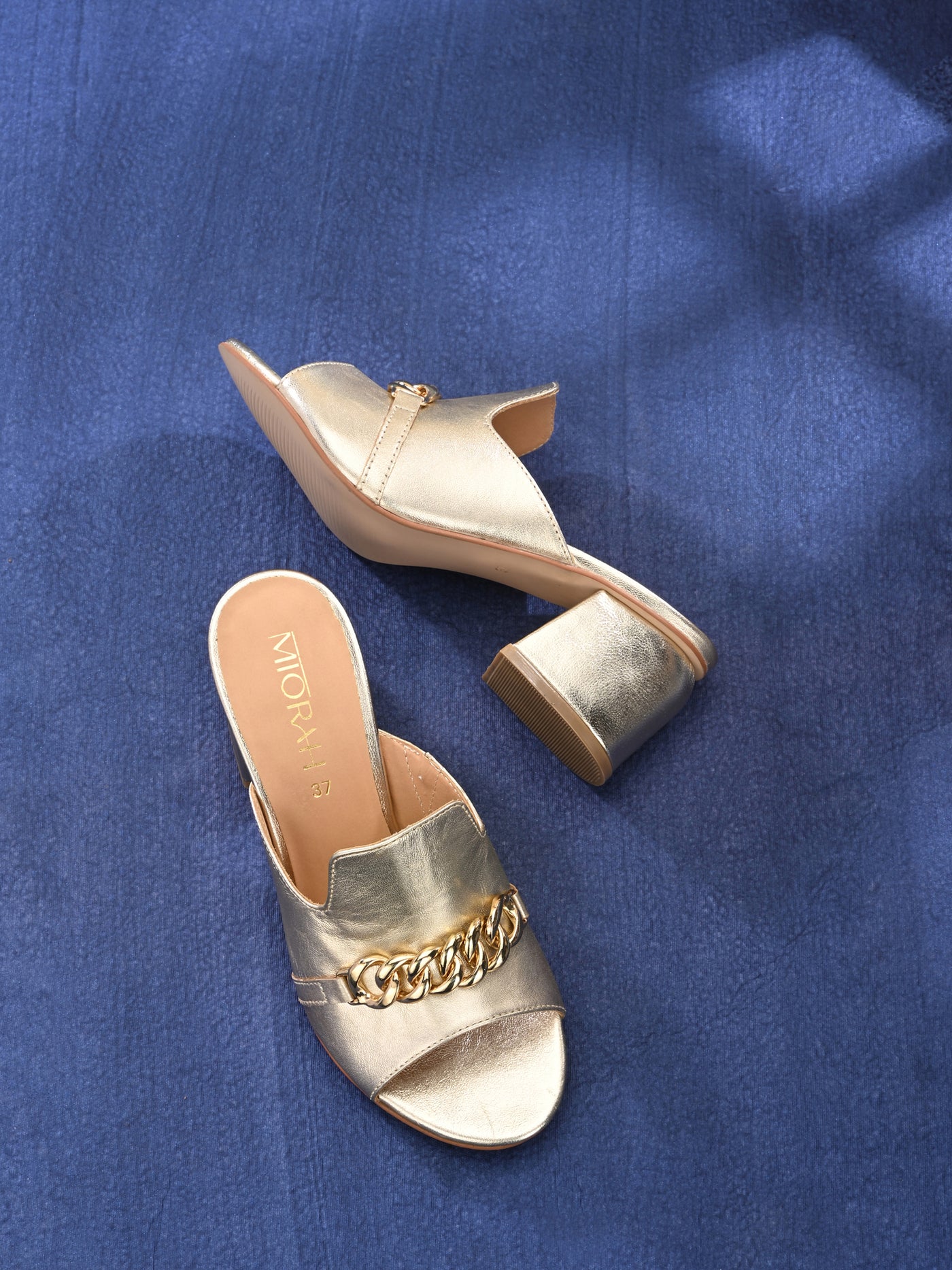 Elevate Metallic Leather Block Heels
