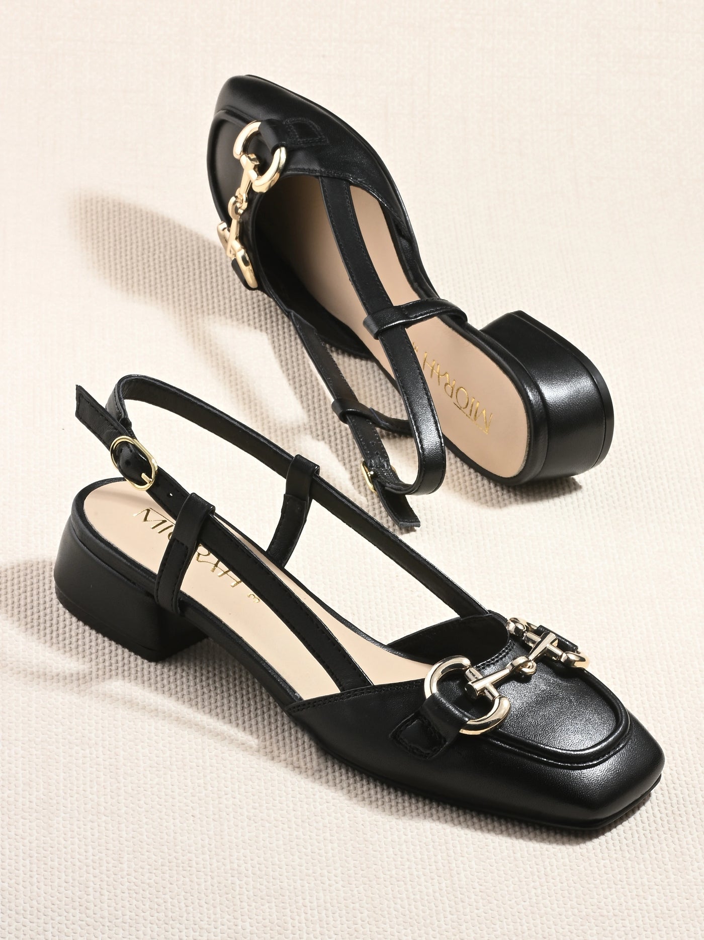 Majestic Leather Block Heels