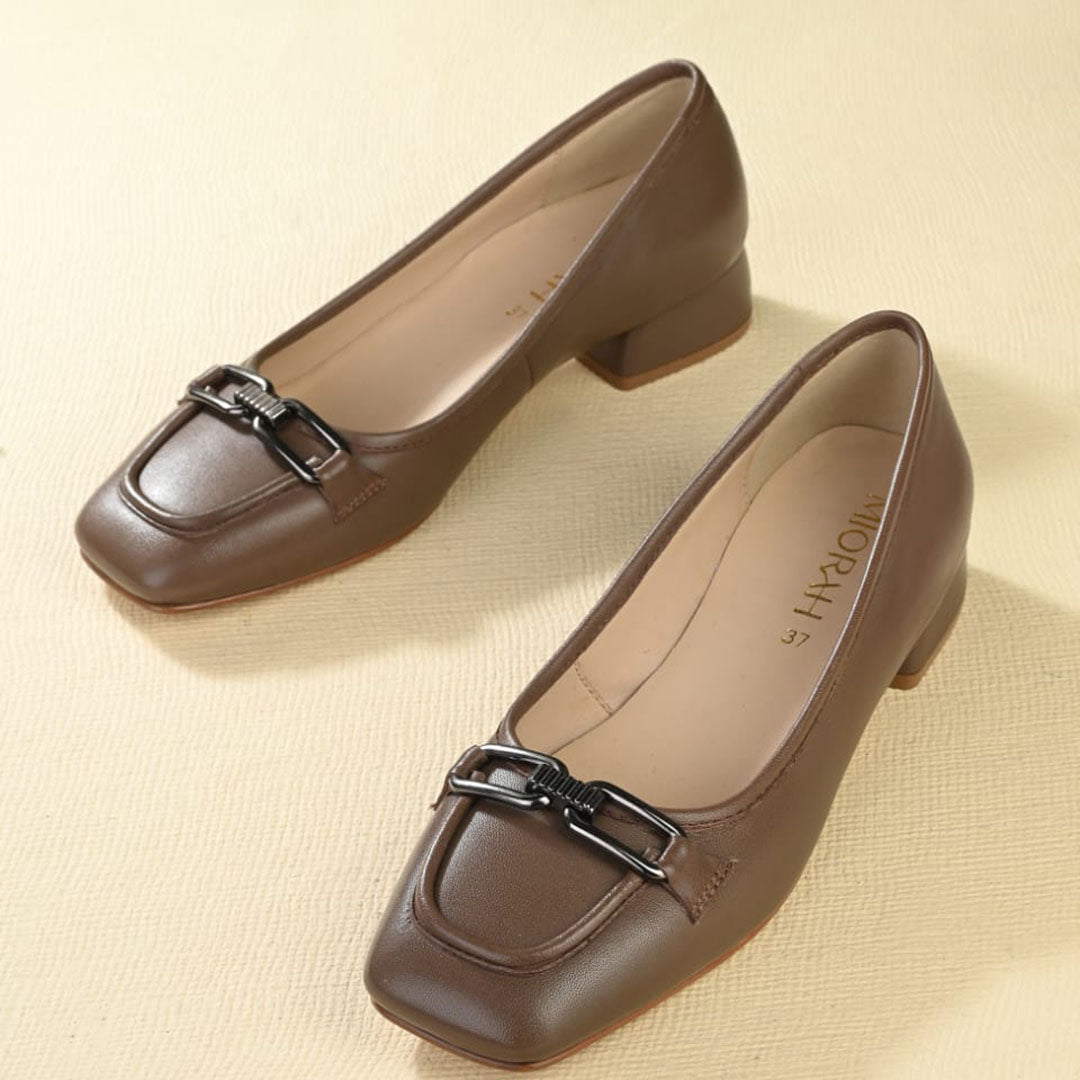 Mystic Leather Mid Block Heels