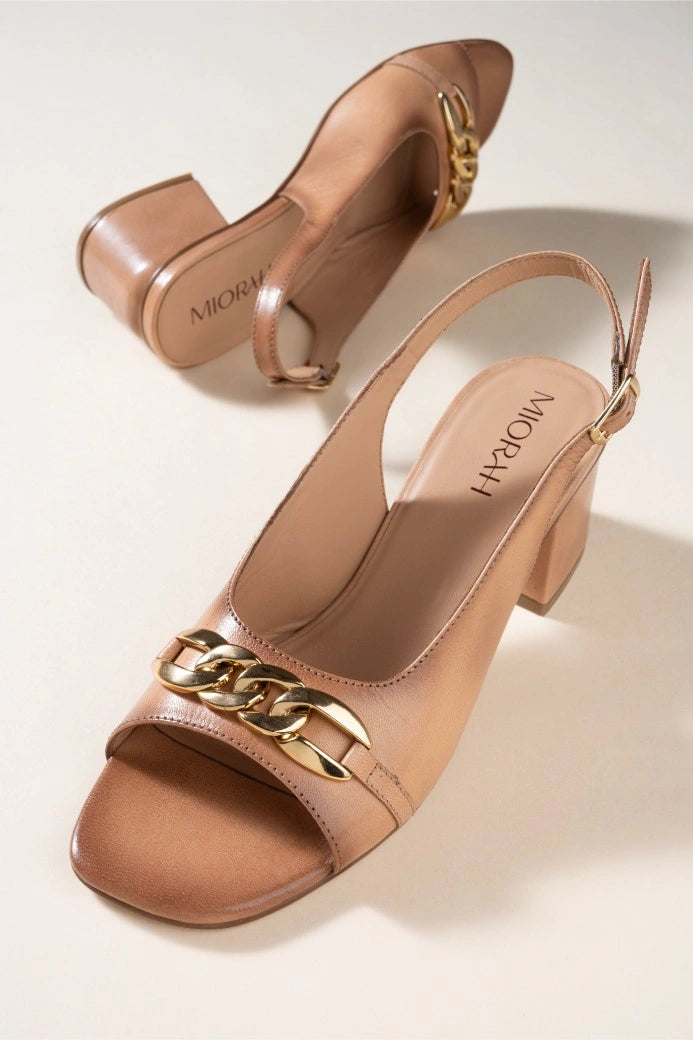 Moonlit Leather Party Block Heels