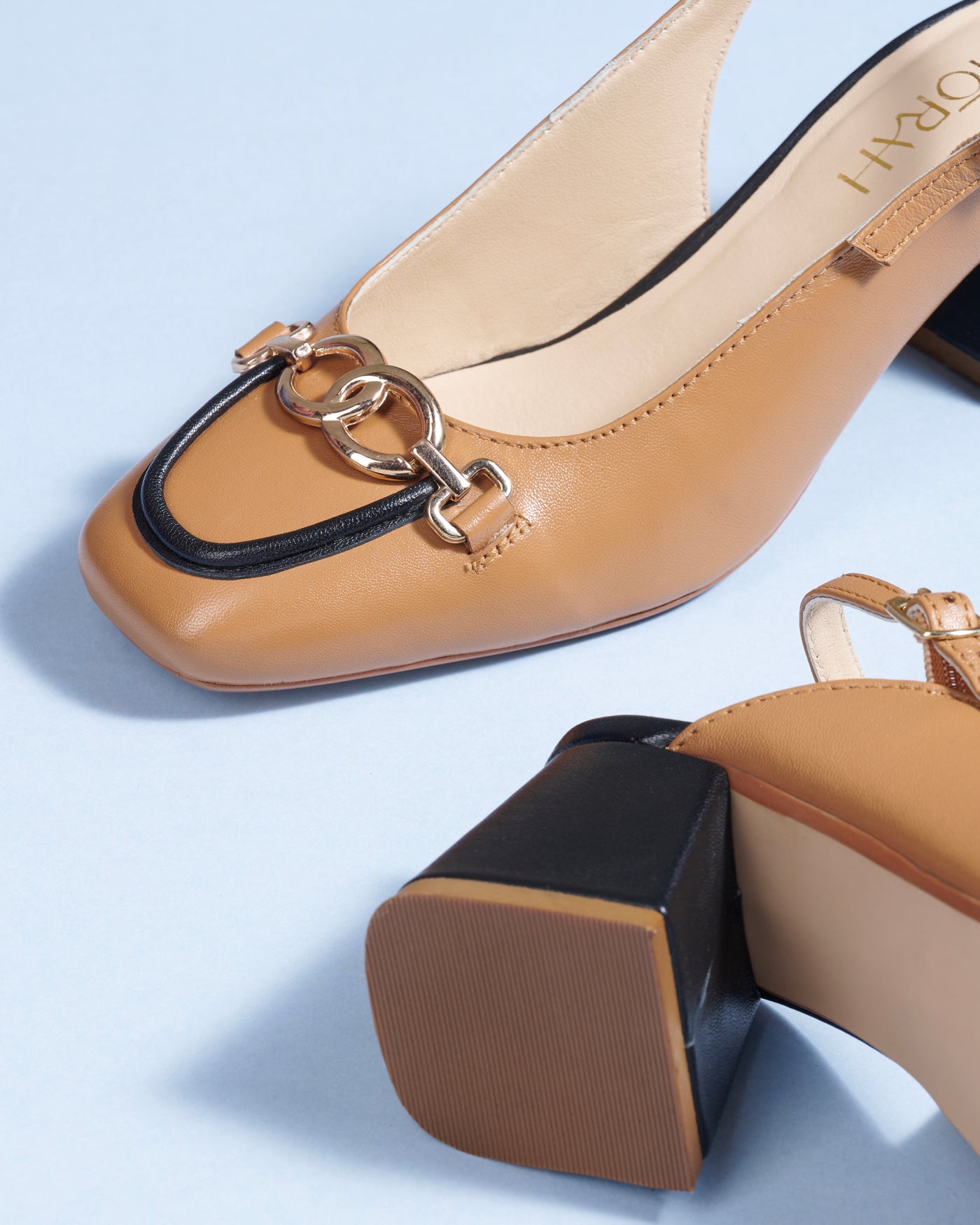 Elle Leather Block Heels