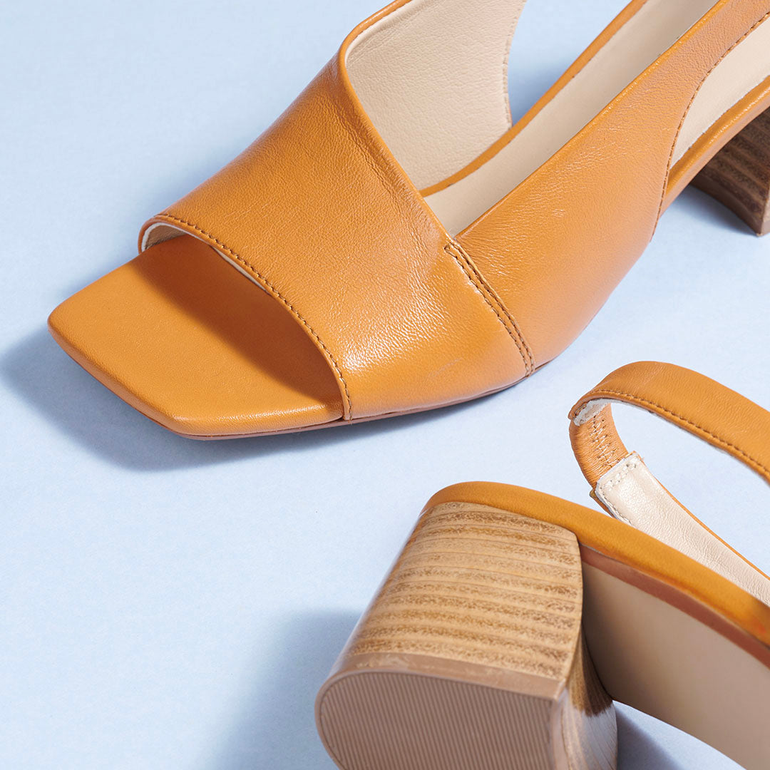 Kendi Leather Block Heels