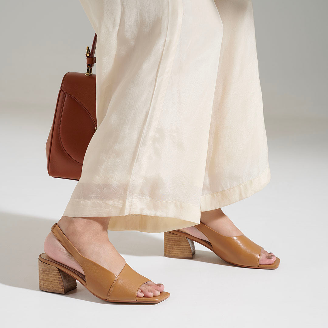 Kendi Leather Block Heels