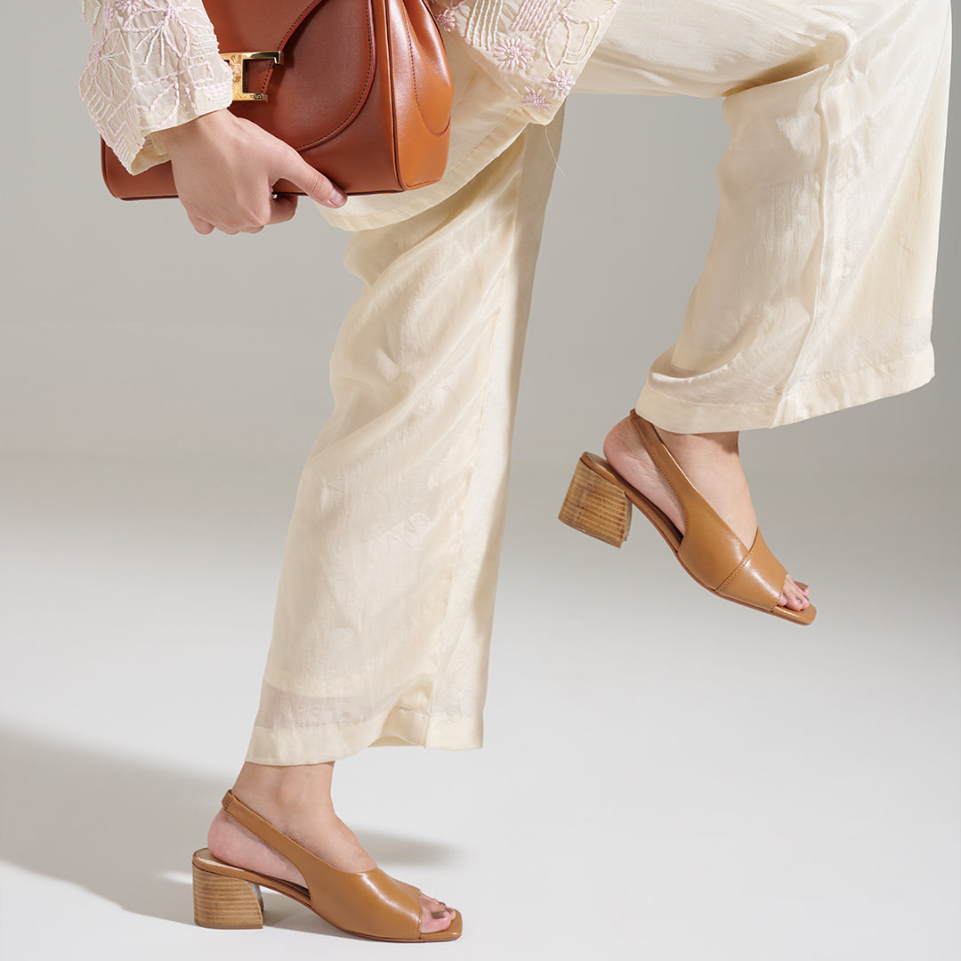 Kendi Leather Block Heels