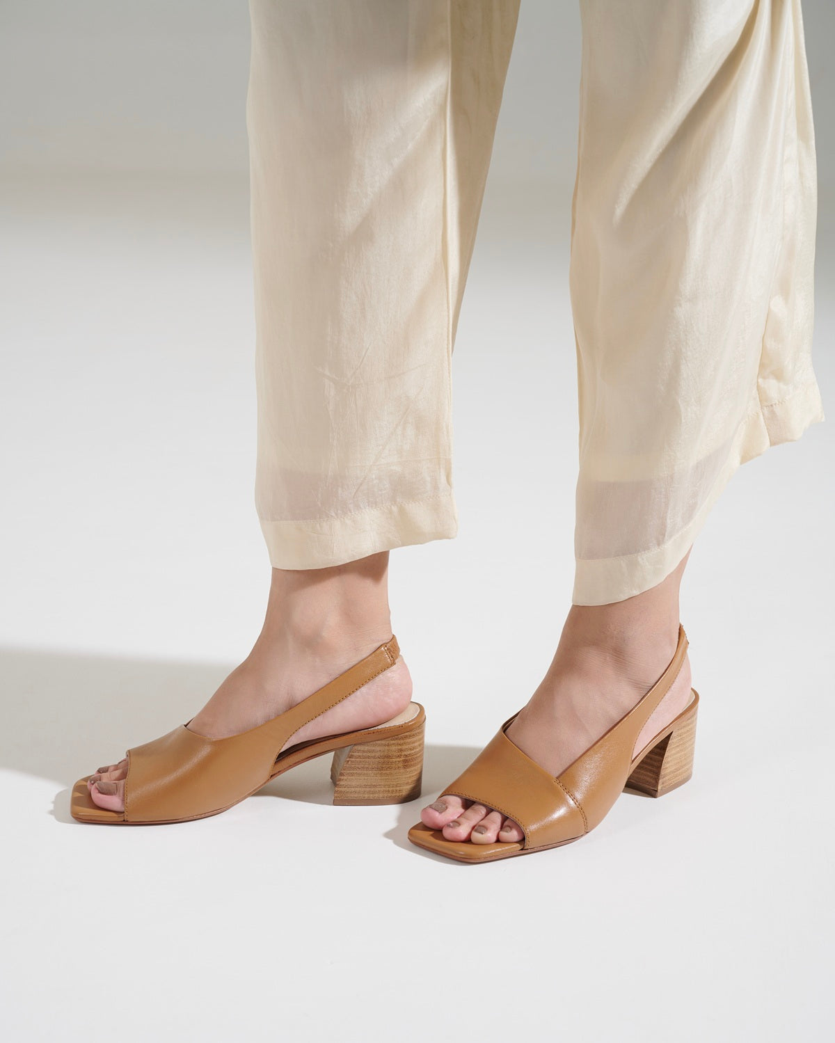 Kendi Leather Block Heels