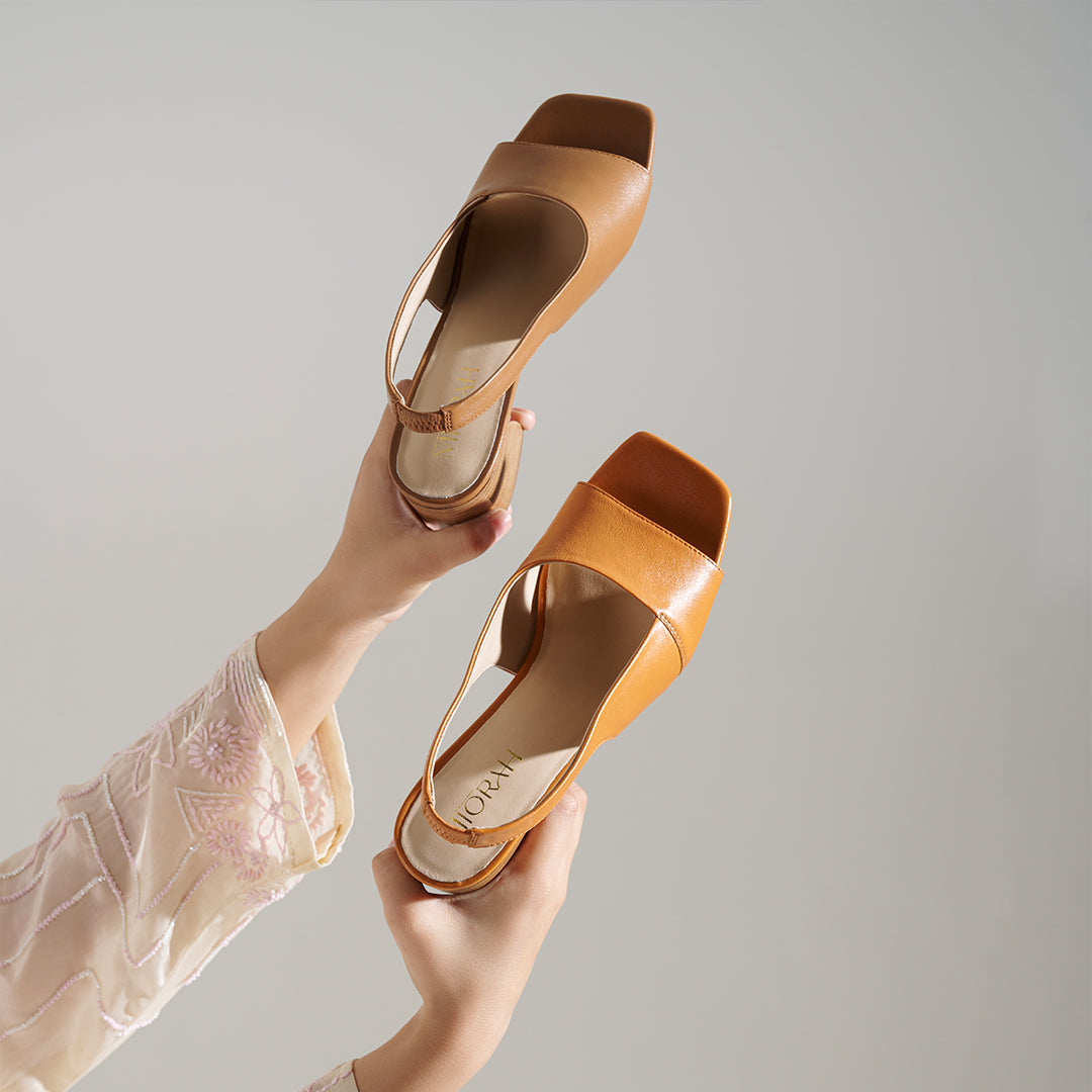 Kendi Leather Block Heels