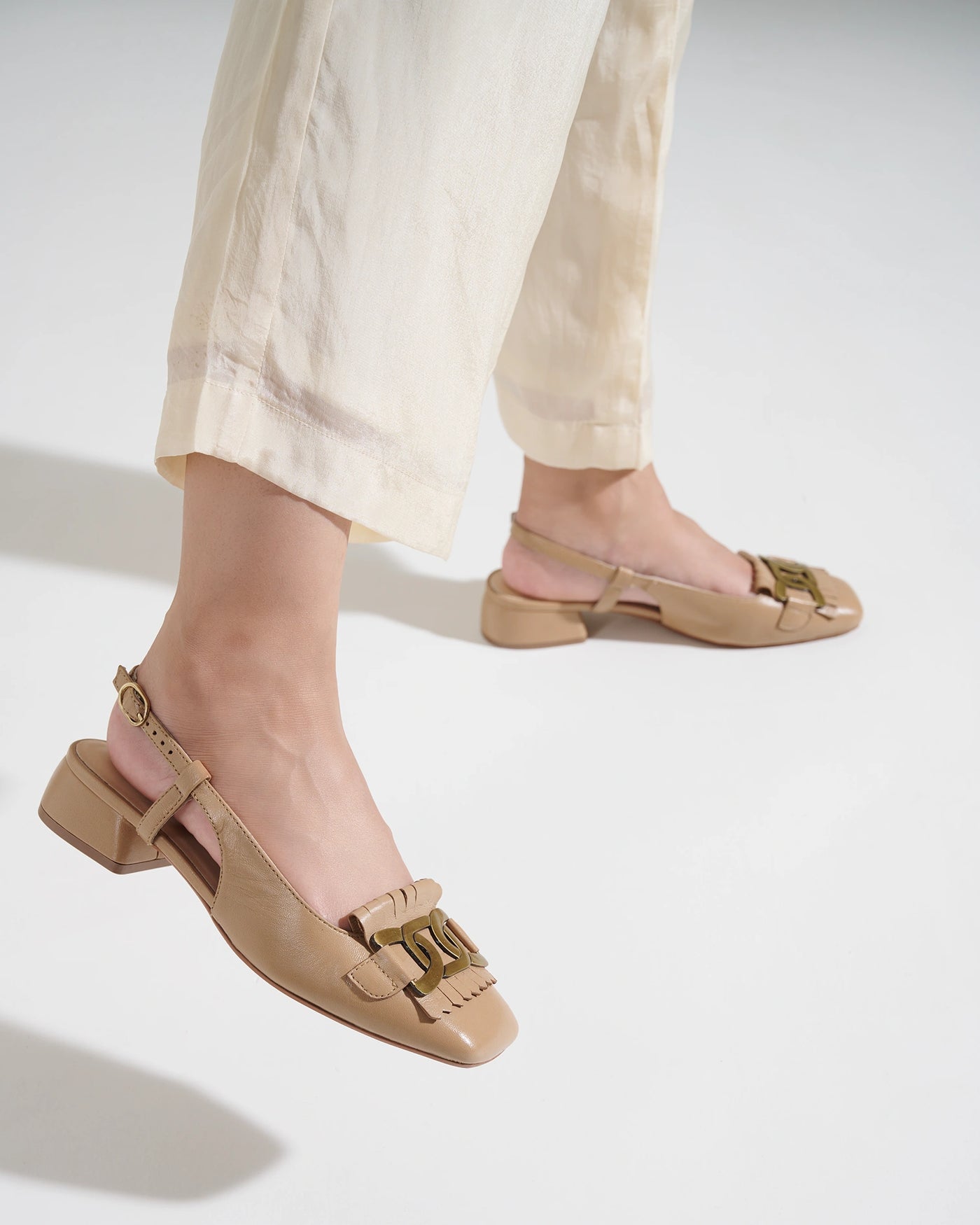 Astra Leather Block Heels