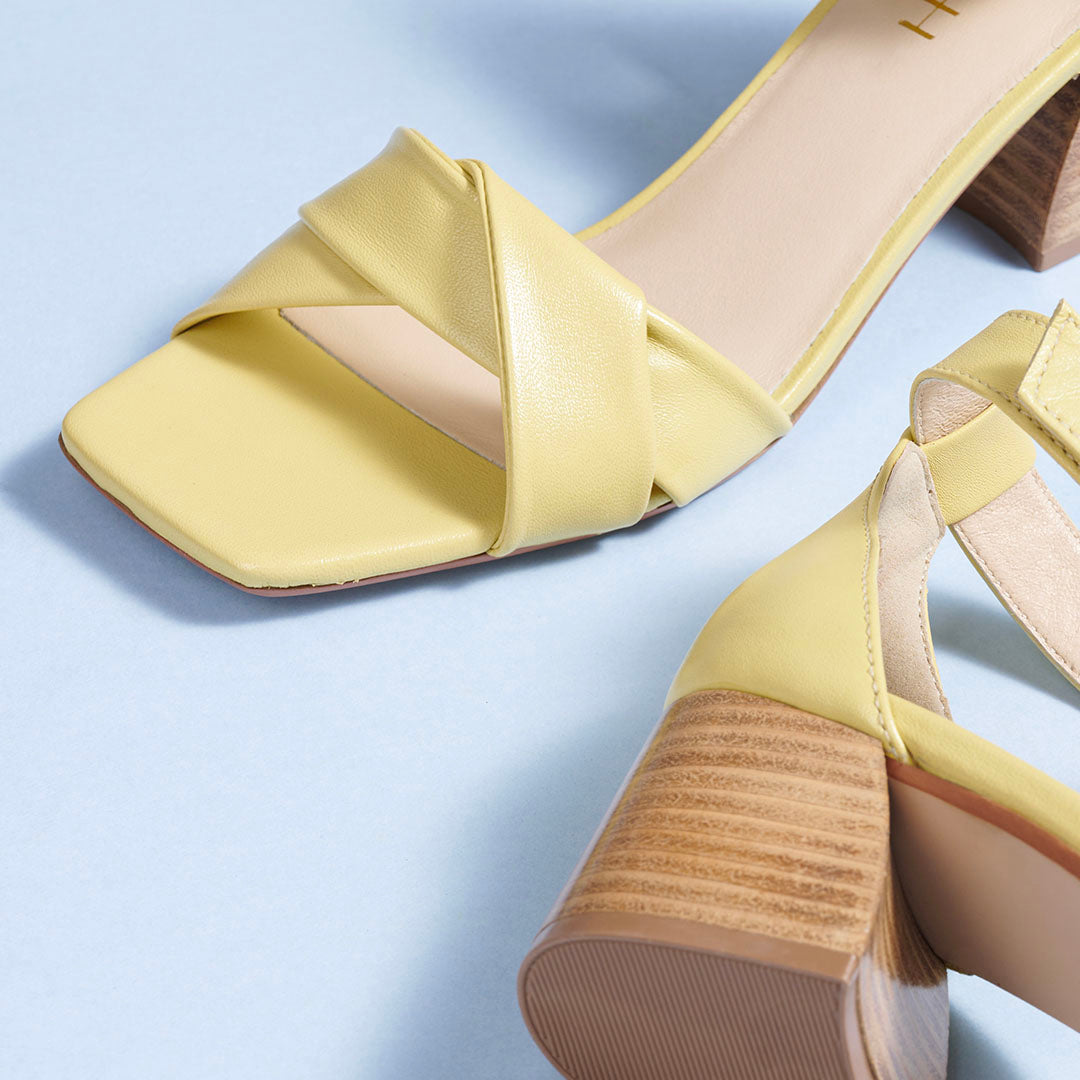 Twirl Leather Block Heels