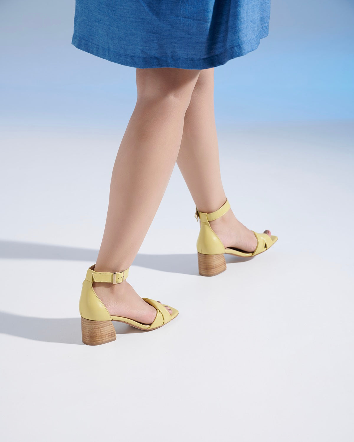 Twirl Leather Block Heels