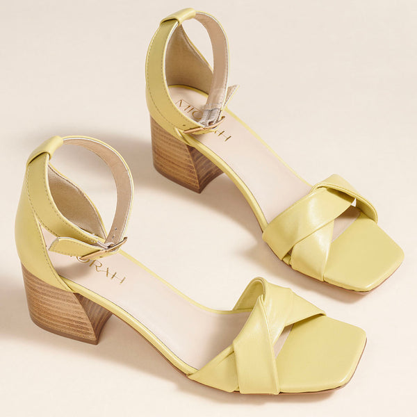 Twirl Leather Block Heels