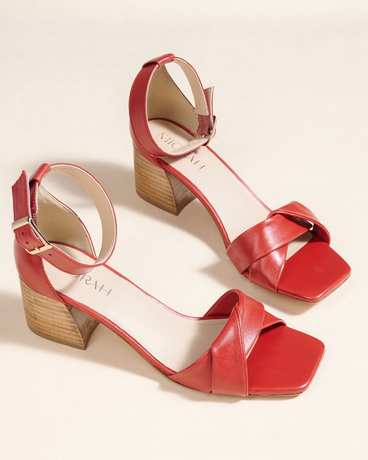 Twirl Leather Block Heels