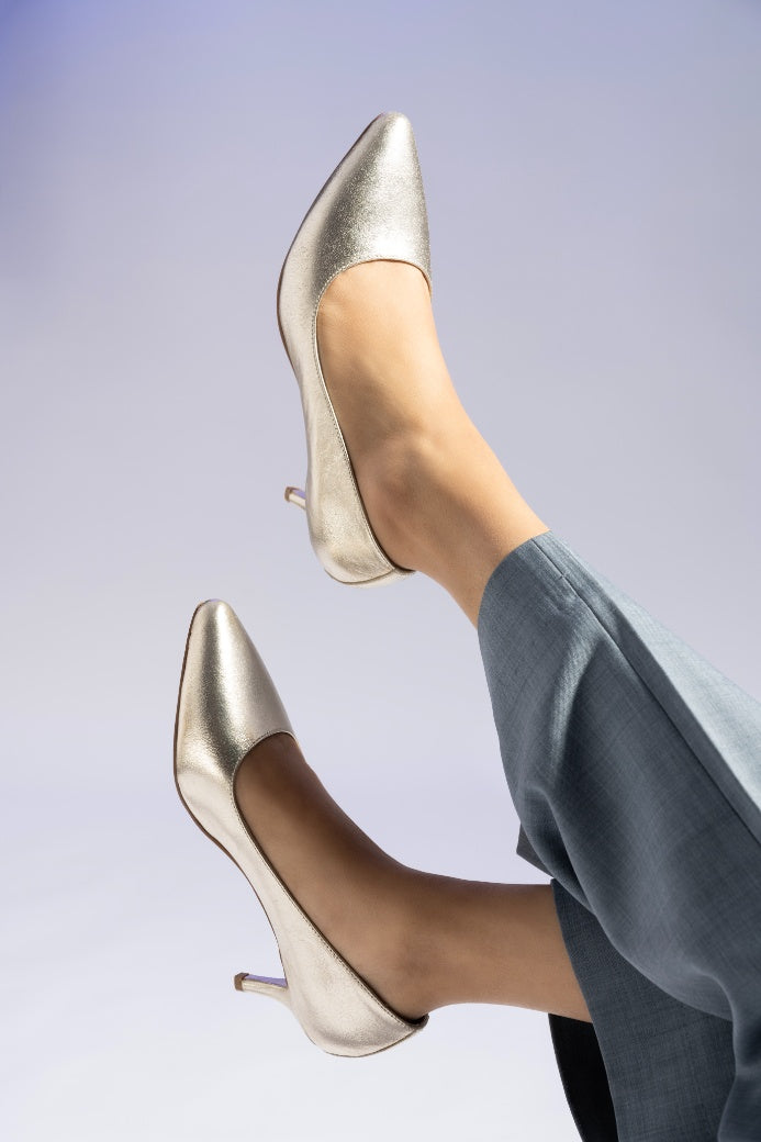 Posh Metllic Leather Pumps